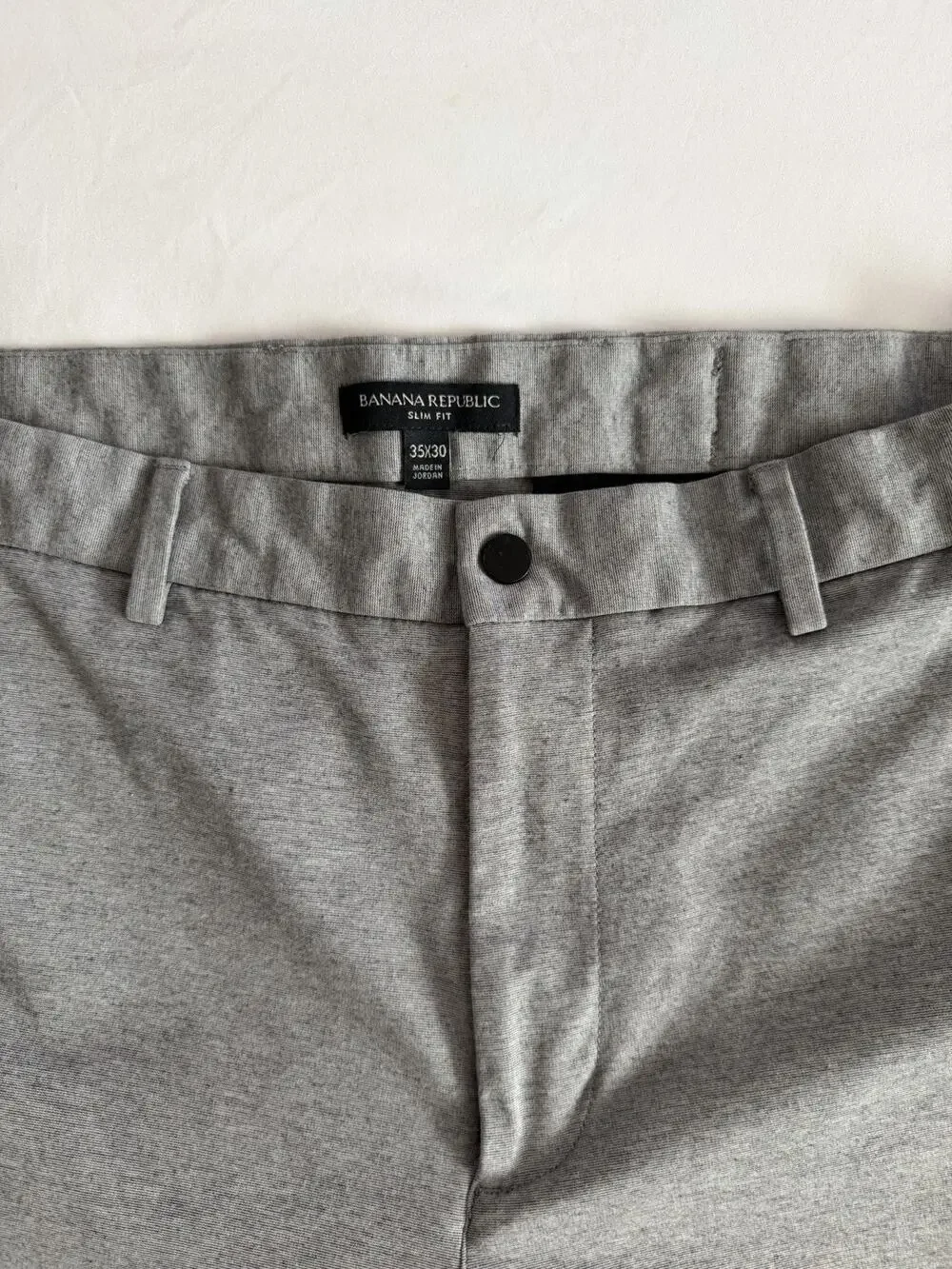 Banana Republic Chino Pants Mens 35x30 Gray Slim Fit Stretch Casual Workwear